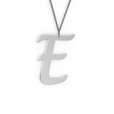 8 ayar beyaz altın kolye (40 cm gümüş rolo zincir)