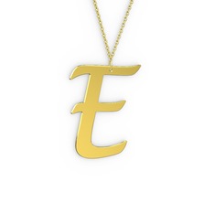 E Harf Kolye - 8 ayar altın kolye (40 cm altın rolo zincir) #qmxwka