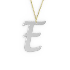 E Harf Kolye - 925 ayar gümüş kolye (40 cm altın rolo zincir) #r2iyuj