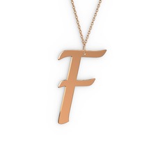 925 ayar rose altın kaplama gümüş kolye (40 cm rose altın rolo zincir)