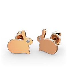 Swarovski 14 ayar rose altın küpe
