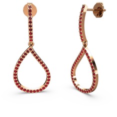 Ellonia Damla Küpe - Garnet 14 ayar rose altın küpe #1hy6ql3