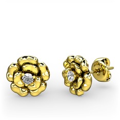 Swarovski 18 ayar altın küpe