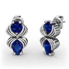 Admina Küpe - Lab safir 8 ayar beyaz altın küpe #6z056i