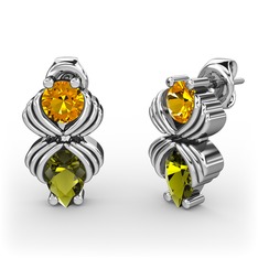 Admina Küpe - Peridot ve sitrin 925 ayar gümüş küpe #ojwwab