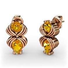 Admina Küpe - Sitrin 8 ayar rose altın küpe #xcuunw