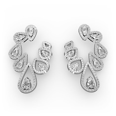 Ladonna Küpe - Swarovski ve beyaz zirkon 18 ayar beyaz altın küpe #1vhfs3y