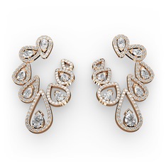 Ladonna Küpe - Beyaz zirkon 8 ayar rose altın küpe #1vqecmq