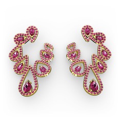 Ladonna Küpe - Rodolit garnet 8 ayar altın küpe #twcueh