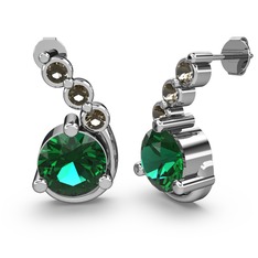 Lilya Küpe - Yeşil kuvars ve dumanlı kuvars 925 ayar gümüş küpe #12yddnu