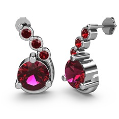 Rodolit garnet ve garnet 925 ayar gümüş küpe