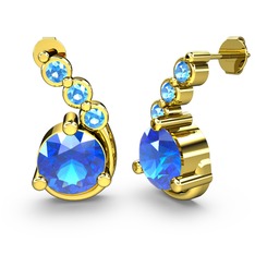 Lilya Küpe - Akuamarin 925 ayar altın kaplama gümüş küpe #1fiwoc5