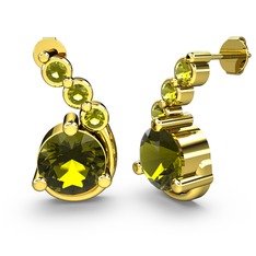 Lilya Küpe - Peridot 8 ayar altın küpe #1ndpi9l