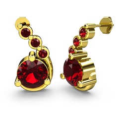Lilya Küpe - Garnet 14 ayar altın küpe #d2q6vt