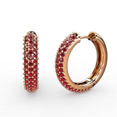 Garnet 14 ayar rose altın küpe