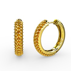 Sitrin 14 ayar altın küpe