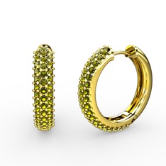 Peridot 18 ayar altın küpe