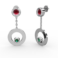 Melina Küpe - Kök yakut ve yeşil kuvars 925 ayar gümüş küpe #1nqlh61