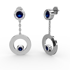 Melina Küpe - Lab safir 18 ayar beyaz altın küpe #1y42s1y