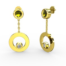 Melina Küpe - Peridot ve swarovski 14 ayar altın küpe #7rwv0b
