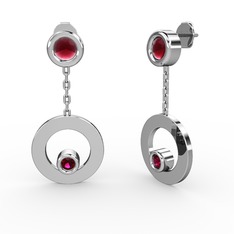 Melina Küpe - Kök yakut ve rodolit garnet 925 ayar gümüş küpe #umcjw3