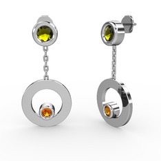 Melina Küpe - Peridot ve sitrin 925 ayar gümüş küpe #xvoih9