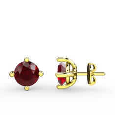 Garnet 925 ayar altın kaplama gümüş küpe