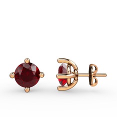 Garnet 14 ayar rose altın küpe