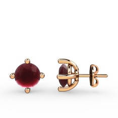 Kök yakut 14 ayar rose altın küpe