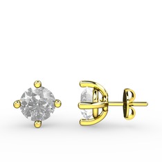 Pırlanta 925 ayar altın kaplama gümüş küpe (0.7 karat)