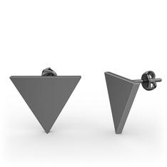 Mita Üçgen Küpe - 925 ayar siyah rodyum kaplama gümüş küpe #11hdzz8