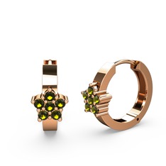Peridot 8 ayar rose altın küpe
