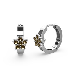 Lael Kar Tanesi Küpe - Dumanlı kuvars 14 ayar beyaz altın küpe #1n8pq6r