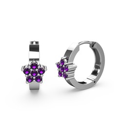 Lael Kar Tanesi Küpe - Ametist 18 ayar beyaz altın küpe #gz2q4k