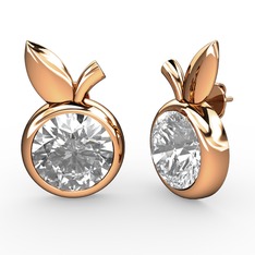 Swarovski 18 ayar rose altın küpe
