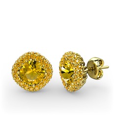 Sitrin 14 ayar altın küpe