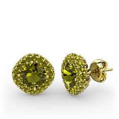 Peridot 925 ayar altın kaplama gümüş küpe