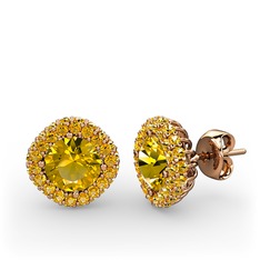 Linne Küpe - Sitrin 925 ayar rose altın kaplama gümüş küpe #zssjz1