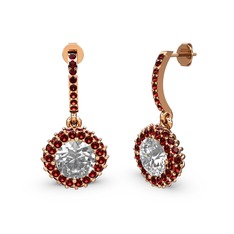 Sivana Küpe - Swarovski ve garnet 18 ayar rose altın küpe #10iqfuq