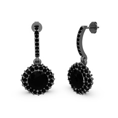Sivana Küpe - Siyah zirkon 925 ayar siyah rodyum kaplama gümüş küpe #1dhqgrg