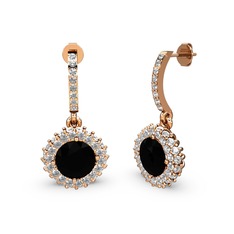 Sivana Küpe - Siyah zirkon ve swarovski 14 ayar rose altın küpe #1e5wqwn
