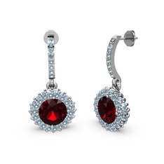 Sivana Küpe - Garnet ve akuamarin 925 ayar gümüş küpe #1j4fba7