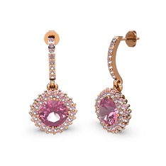 Sivana Küpe - Pembe kuvars 8 ayar rose altın küpe #1lwh49y