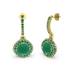 Sivana Küpe - Kök zümrüt ve yeşil kuvars 925 ayar altın kaplama gümüş küpe #1onhckv