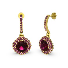 Sivana Küpe - Rodolit garnet 18 ayar altın küpe #6nyj0t