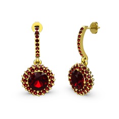 Garnet 8 ayar altın küpe