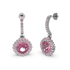 Sivana Küpe - Pembe kuvars 14 ayar beyaz altın küpe #fa9yw1