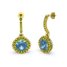 Sivana Küpe - Akuamarin ve peridot 925 ayar altın kaplama gümüş küpe #fvirko