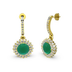 Sivana Küpe - Kök zümrüt ve swarovski 18 ayar altın küpe #jucppr