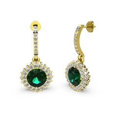 Sivana Küpe - Yeşil kuvars ve swarovski 8 ayar altın küpe #spn863